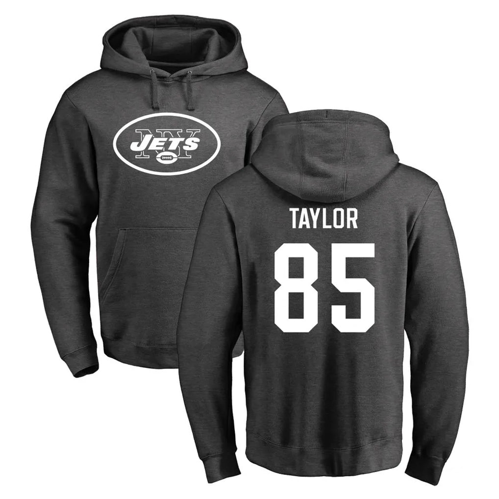 Qdoa NY.Jets #85 Mason Taylor Player Gray Pullover Hoodies Limited Game Stitched Jerseys