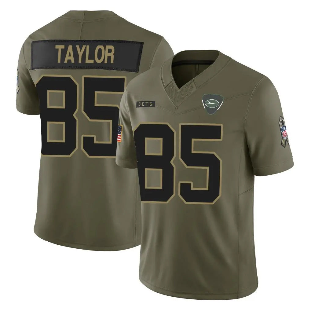 Qdoa NY.Jets #85 Mason Taylor Player Olive 2025 Salute To Service Limited Stitched Jerseys