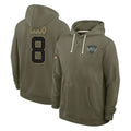 Qdoa NY.Jets #8 Andre Cisco Player Olive Salute to Service Pullover Hoodies Limited Stitched Jerseys