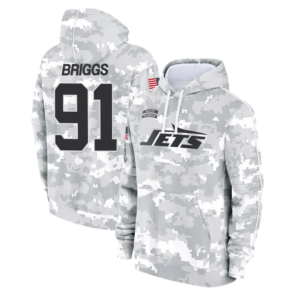 Qdoa NY.Jets #91 Jowon Briggs Player Arctic Camo Salute to Service Pullover Hoodies Limited Game Stitched Jerseys