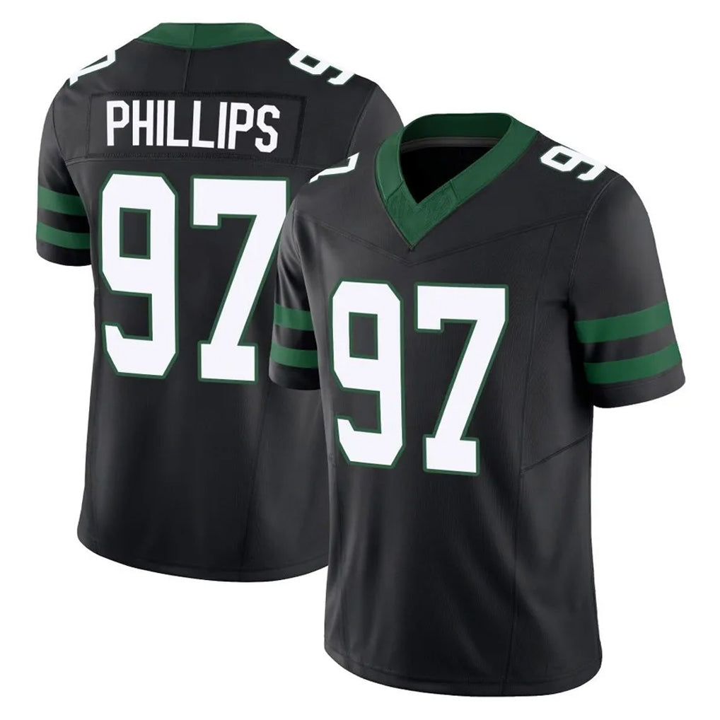 Qdoa NY.Jets #97 Harrison Phillips Player Black Limited Legacy Vapor F.U.S.E. Home Game Stitched Jerseys