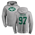 Qdoa NY.Jets #97 Harrison Phillips Player Gray LOGO Pullover Hoodies Limited Game Stitched Jerseys