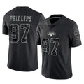 Qdoa NY.Jets #97 Harrison Phillips Player Stealth Black Limited Reflective Home Game Stitched Jerseys