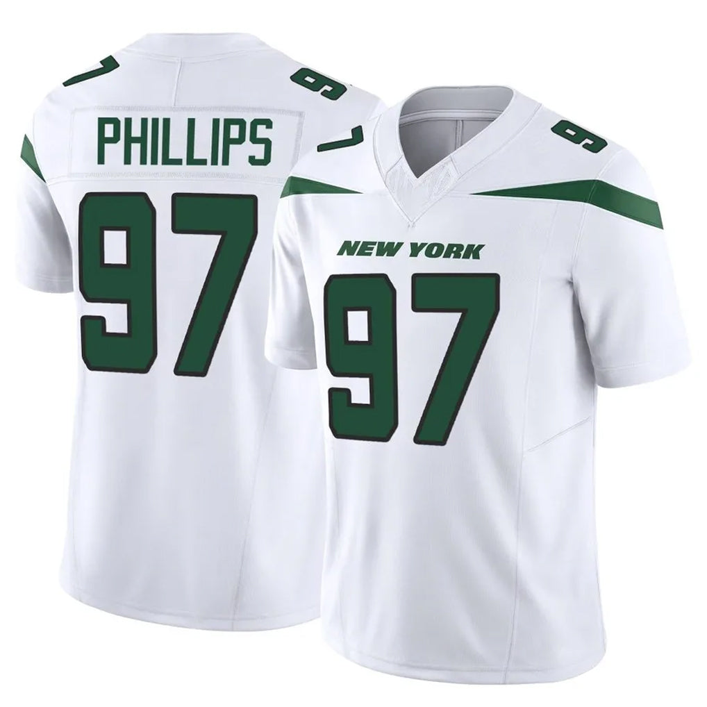 Qdoa NY.Jets #97 Harrison Phillips Player White Limited Vapor F.U.S.E. Home Game Stitched Jerseys