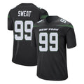 Qdoa NY.Jets #99 T'Vondre Sweat Player Stealth Black Home Game Stitched Jerseys