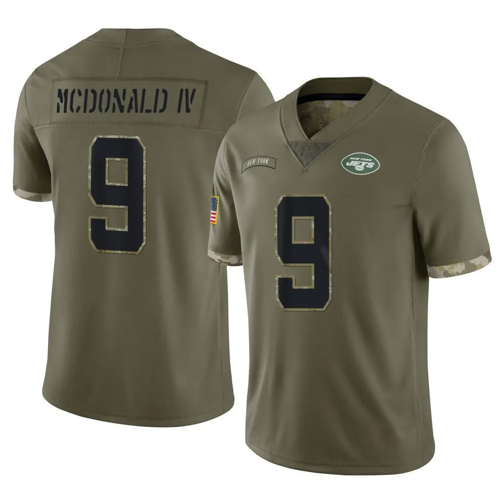 Qdoa NY.Jets #9 Will McDonald IV Player Olive Salute To Service Limited Stitched Jerseys