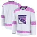 Qdoa NY.Rangers White 2024 Hockey Fights Cancer Practice Jerseys