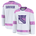 Qdoa NY.Rangers White Hockey Fights Cancer Survivor Practice Jerseys