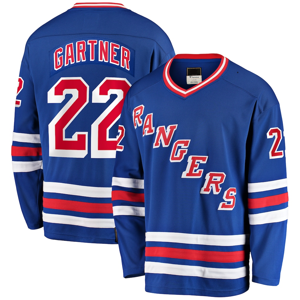Qdoa NY.Rangers #22 Mike Gartner Blue Home Breakaway Jerseys