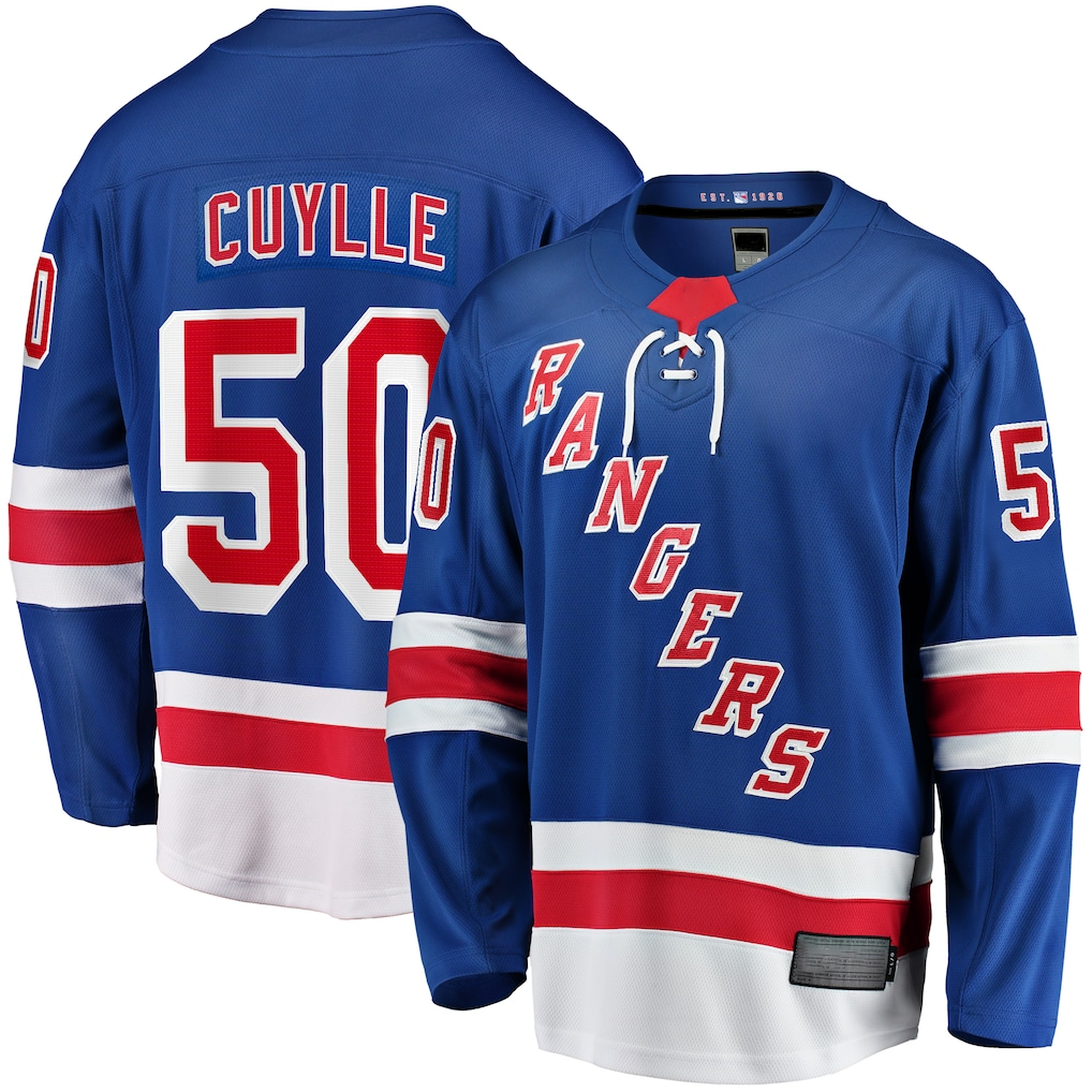Qdoa NY.Rangers #50 Will Cuylle Blue Home Premier Breakaway Player Jerseys