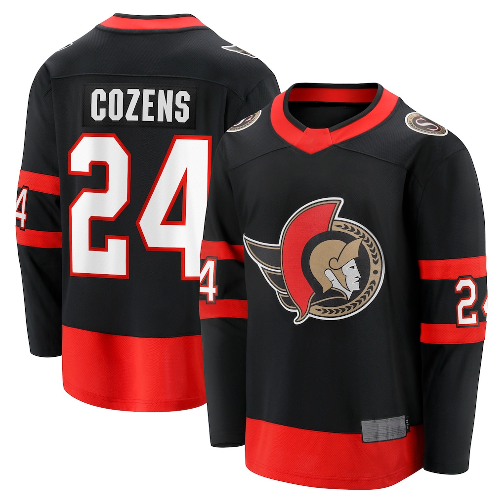 Qdoa O.Senators #24 Dylan Cozens Black Home Breakaway Jerseys