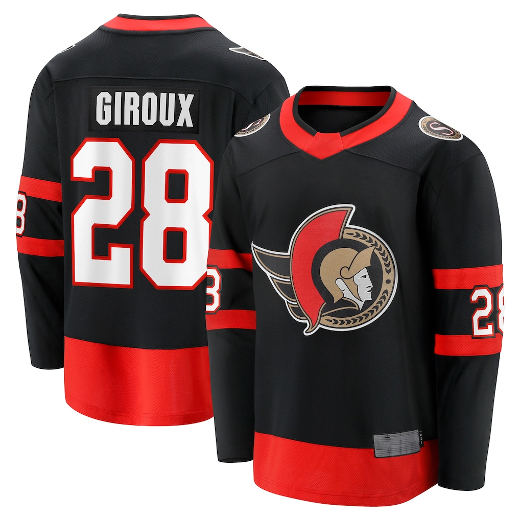 Qdoa O.Senators #28 Claude Giroux Black Home Breakaway Player Jerseys