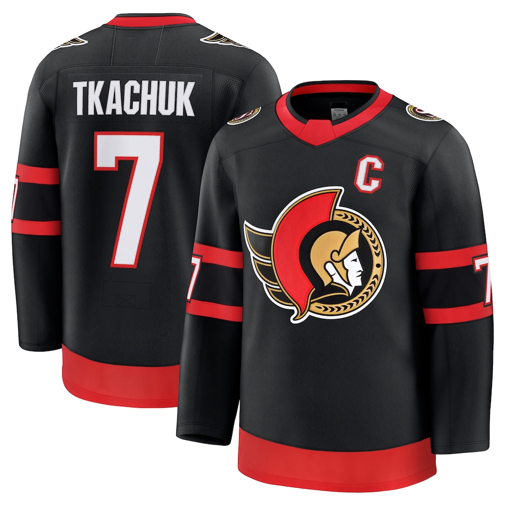 Qdoa O.Senators #7 Brady Tkachuk Black Home Premium Jerseys