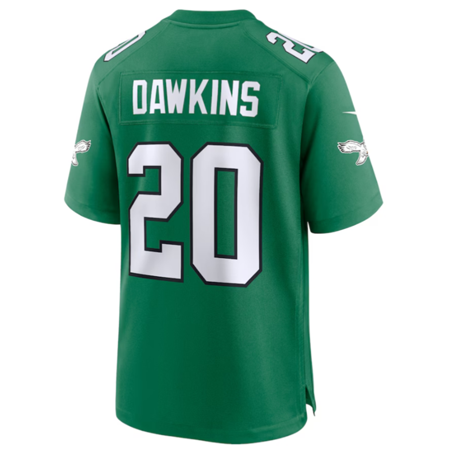 Qdoa P.Eagles #20 Brian Dawkins Green Alternate Retired Player Game Jersey Stitched American Stitched Jersey