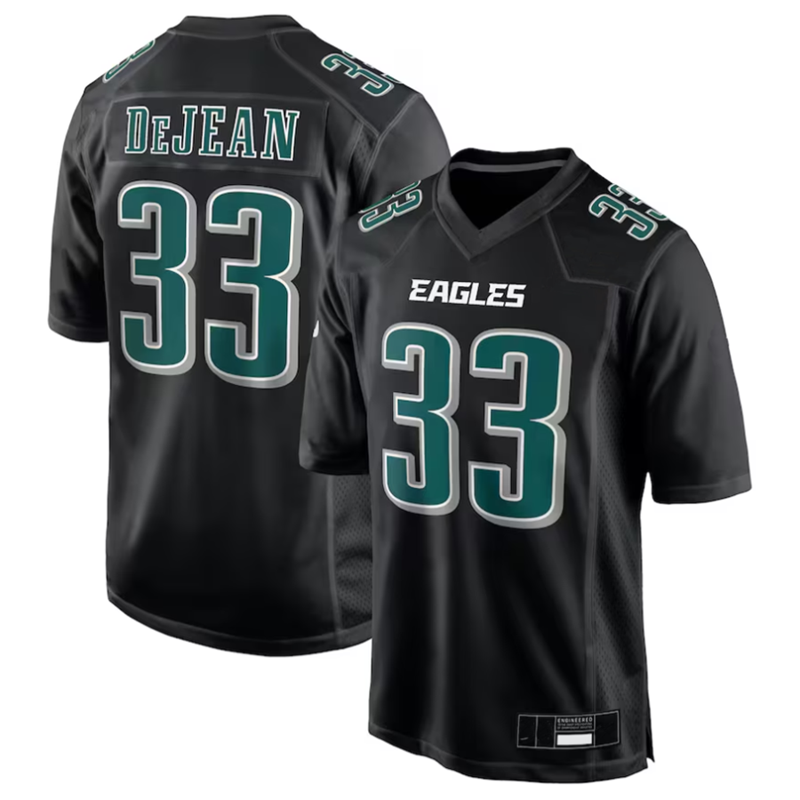 Qdoa P.Eagles #33 Cooper DeJean Player Carbon Black Super Bowl LIX Fashion Game Player Stitched Jerseys