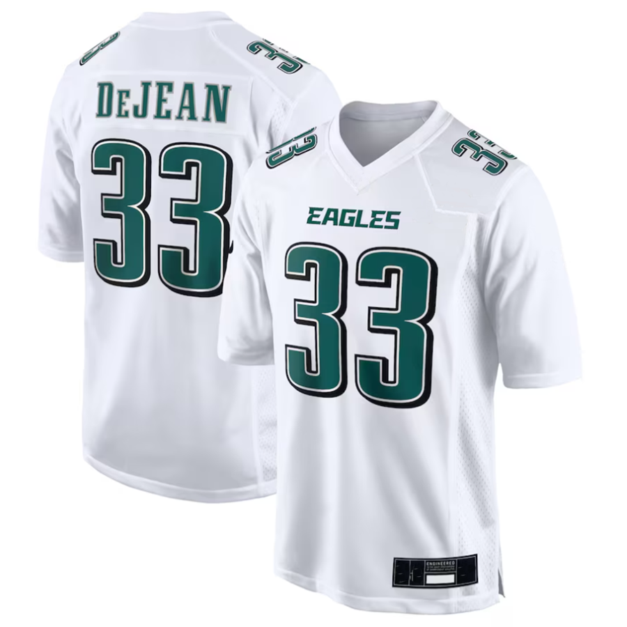 Qdoa P.Eagles #33 Cooper DeJean Player Tundra White Super Bowl LIX Fashion Game Player Stitched Jersey