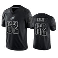 Qdoa P.Eagles #62 Jason Kelce Player Black REFLECTIVE Limited Stitched Jerseys