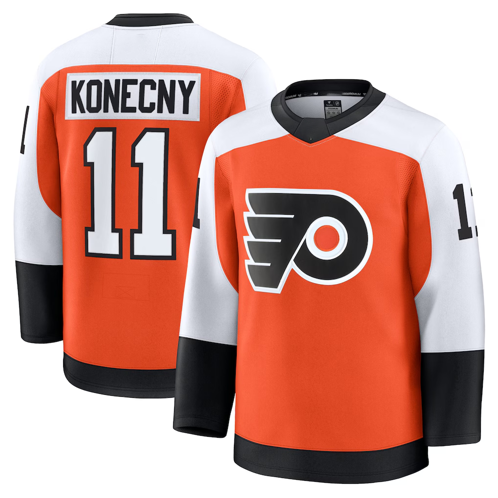 Qdoa P.Flyers #11 Travis Konecny Burnt Orange Home Premium Jerseys