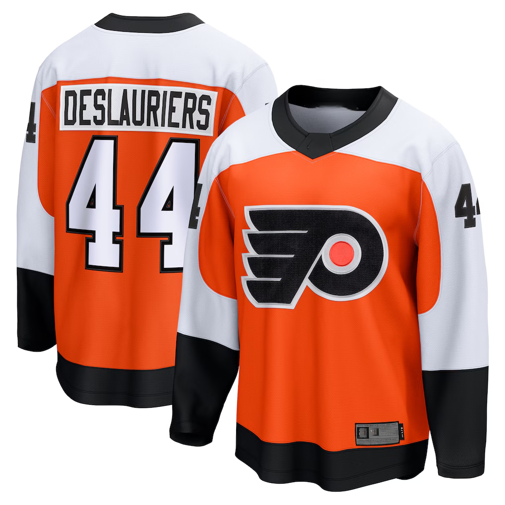 Qdoa P.Flyers #44 Nicolas Deslauriers Orange Home Premier Breakaway Player Jerseys