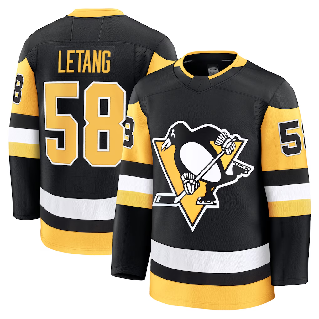 Qdoa P.Penguins #58 Kris Letang Black Home Premium Jerseys