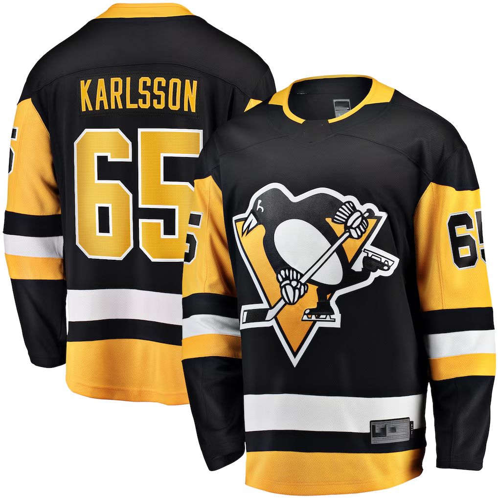 Qdoa P.Penguins #65 Erik Karlsson Black Home Breakaway Jerseys