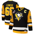 Qdoa P.Penguins #66 Mario Lemieux Mitchell & Ness Black Big & Tall 1991-92 Blue Line 2.0 Jerseys