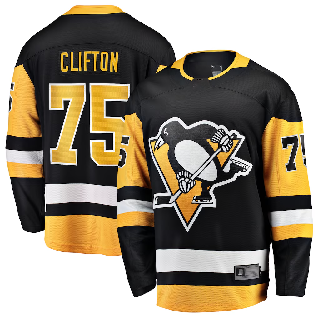 Qdoa P.Penguins #75 Connor Clifton Black Home Breakaway Jerseys