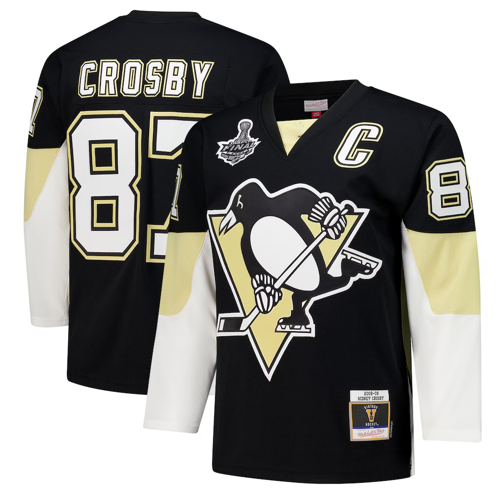Qdoa P.Penguins #87 Sidney Crosby Black 2008 Power Play Jerseys