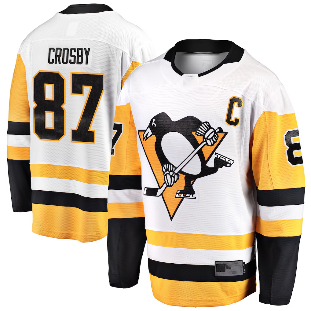 Qdoa P.Penguins #87 Sidney Crosby White Breakaway Jerseys