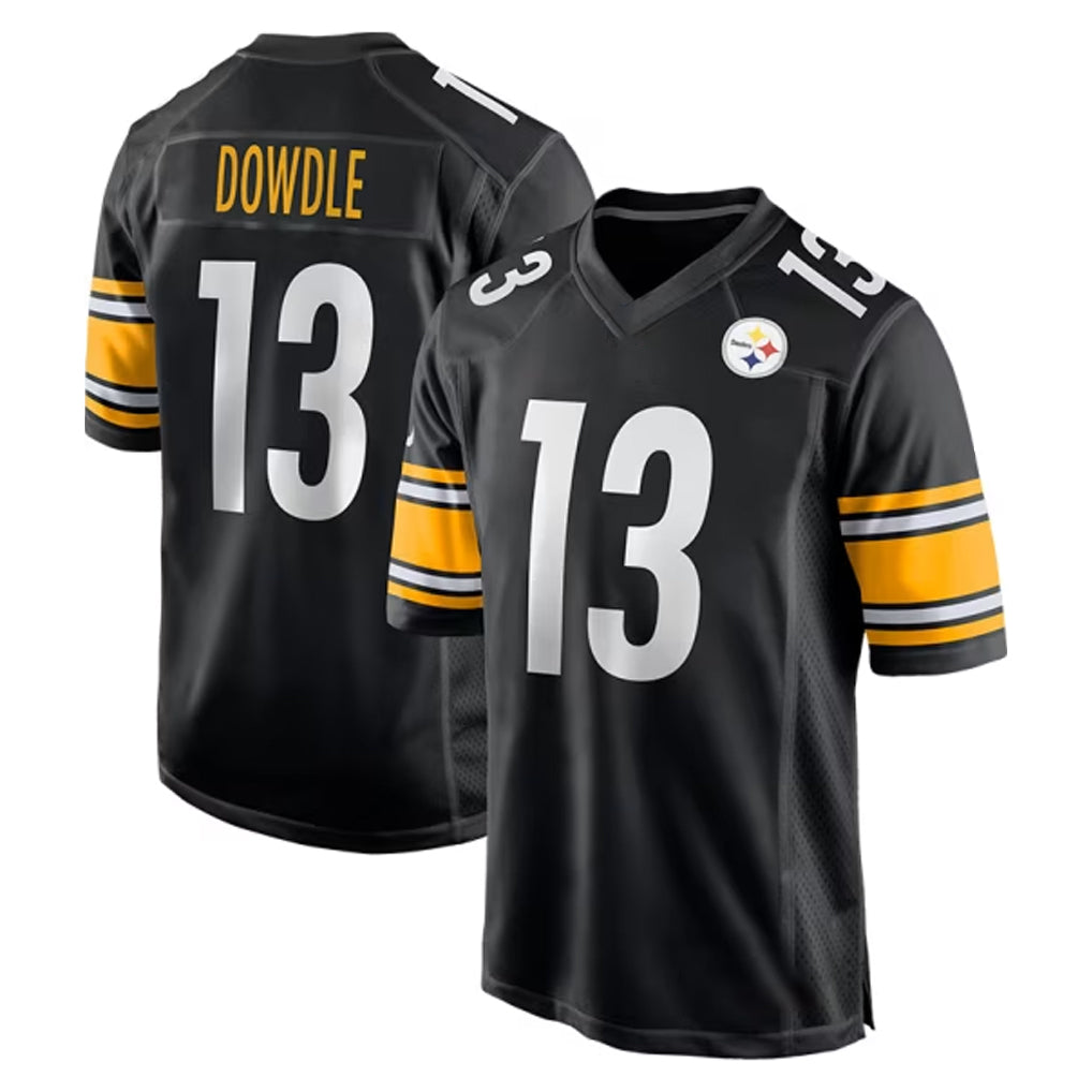 Qdoa P.Steelers #13 Rico Dowdle Player Black Home Game Stitched Jerseys