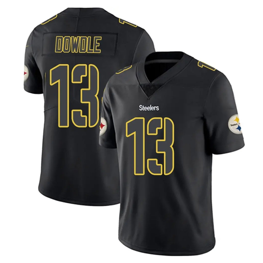 Qdoa P.Steelers #13 Rico Dowdle Player Black Impact Limited Home Game Stitched Jerseys