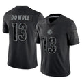 Qdoa P.Steelers #13 Rico Dowdle Player Black Reflective Limited Home Game Stitched Jerseys