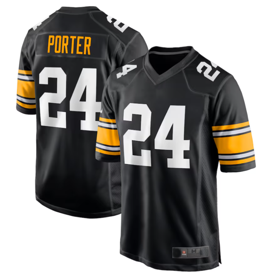 Qdoa P.Steelers #24 Joey Porter Jr. Black Alternate Game American Stitched Jerseys