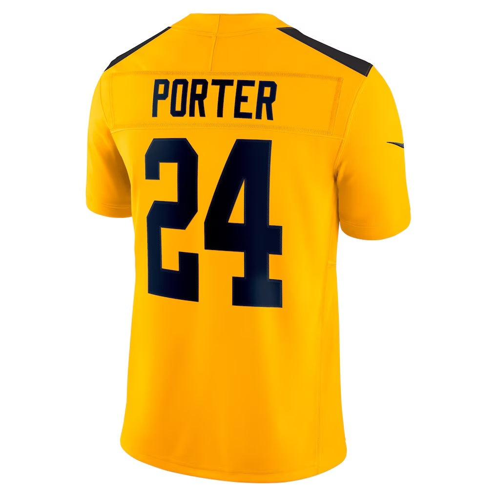 Qdoa P.Steelers #24 Joey Porter Jr. Gold Alternate 1933 Throwback Vapor F.U.S.E. Limited Stitched Jerseys
