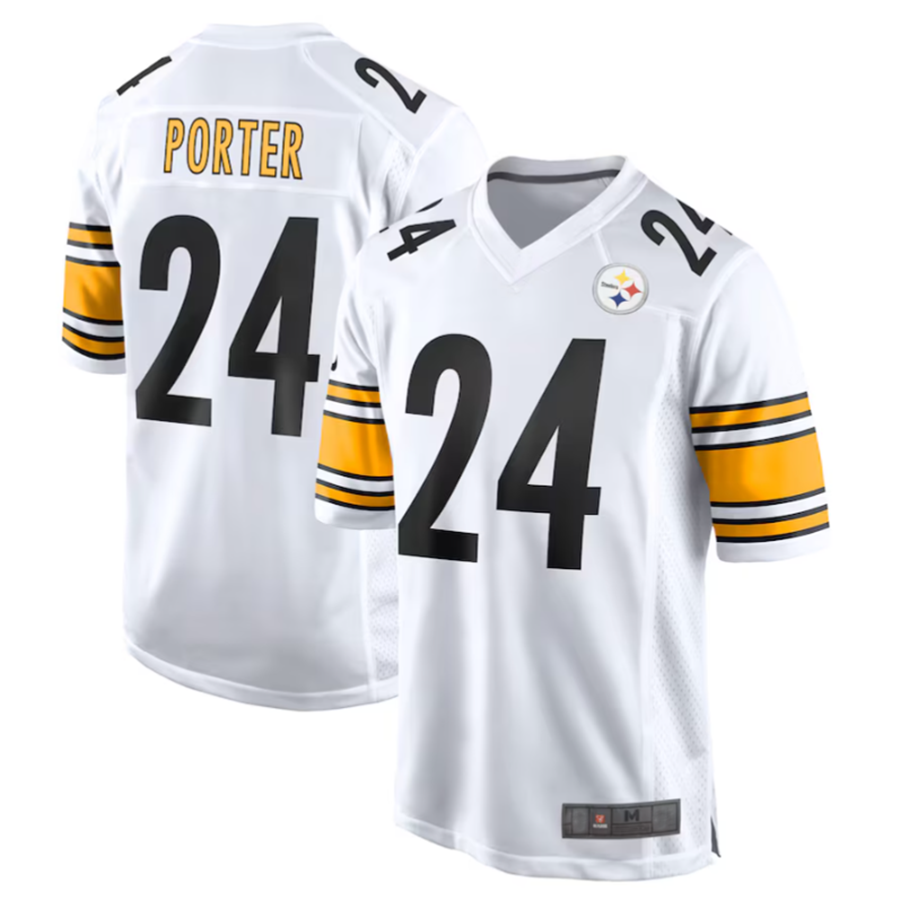 Qdoa P.Steelers #24 Joey Porter Jr. White Away Game American Stitched Jerseys