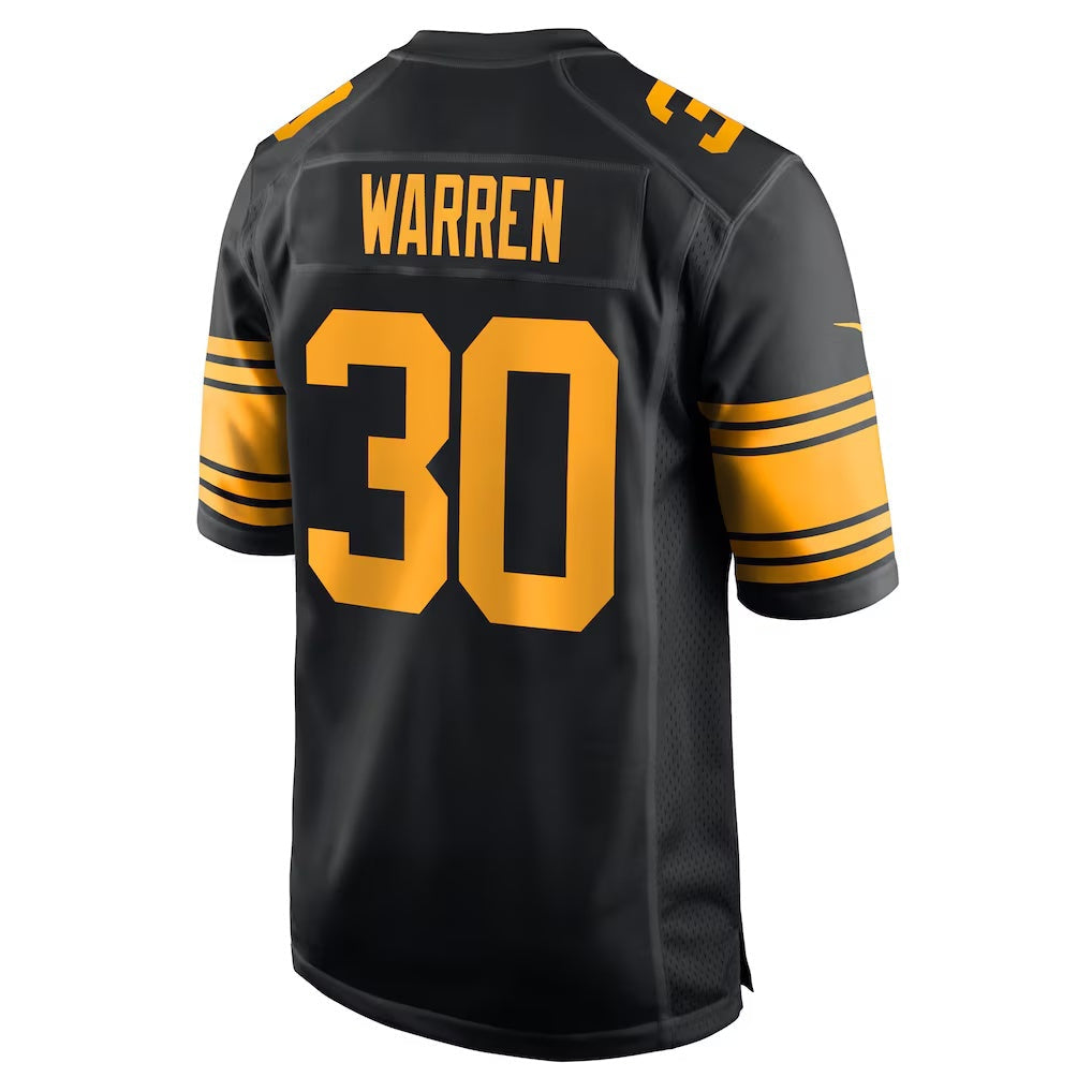 Qdoa P.Steelers #30 Jaylen Warren Black Alternate Game Stitched Jerseys