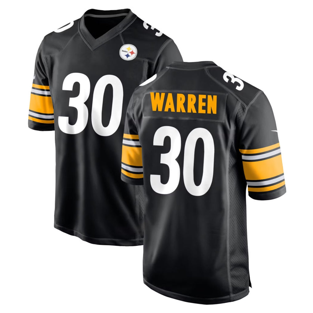 Qdoa P.Steelers #30 Jaylen Warren Player Black Home Game Stitched Jerseys