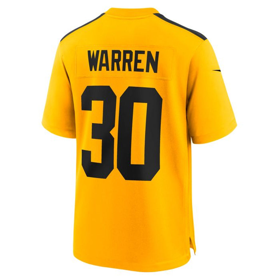 Qdoa P.Steelers #30 Jaylen Warren Player Gold Alternate Game Stitched Jerseys
