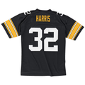 Qdoa P.Steelers #32 Franco Harris Mitchell & Ness Black Legacy Replica Stitched Puhic Jersey