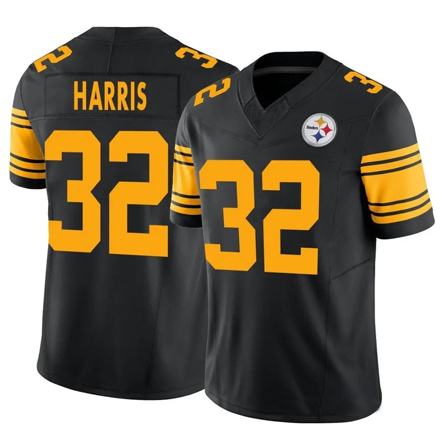 Qdoa P.Steelers #32 Franco Harris Player Black Vapor F.U.S.E. Limited Stitched Jerseys