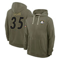 Qdoa P.Steelers #35 Jamel Dean Player Olive Salute to Service Pullover Hoodies Limited Stitched Jerseys