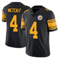 Qdoa P.Steelers #4 DK Metcalf Player Black Limited Color Rush Home Game Stitched Jerseys