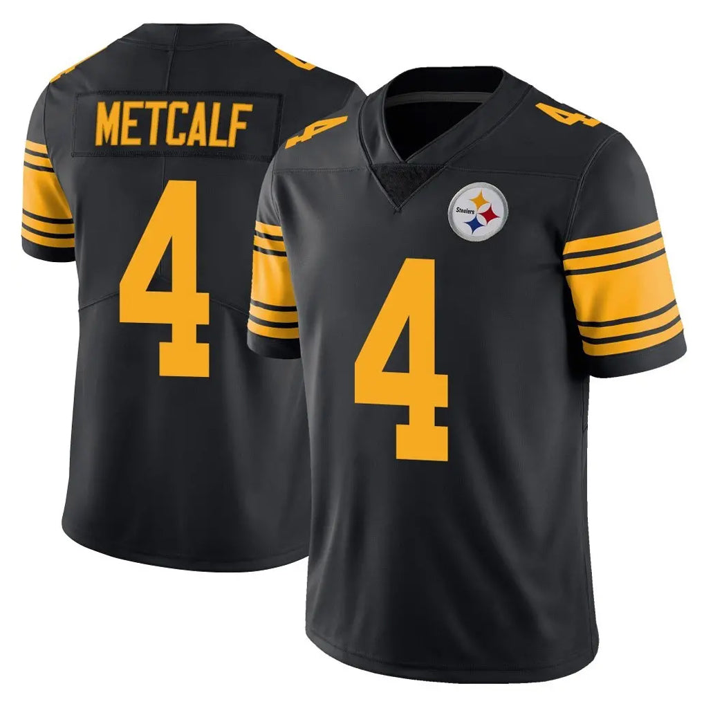 Qdoa P.Steelers #4 DK Metcalf Player Black Limited Color Rush Home Game Stitched Jerseys