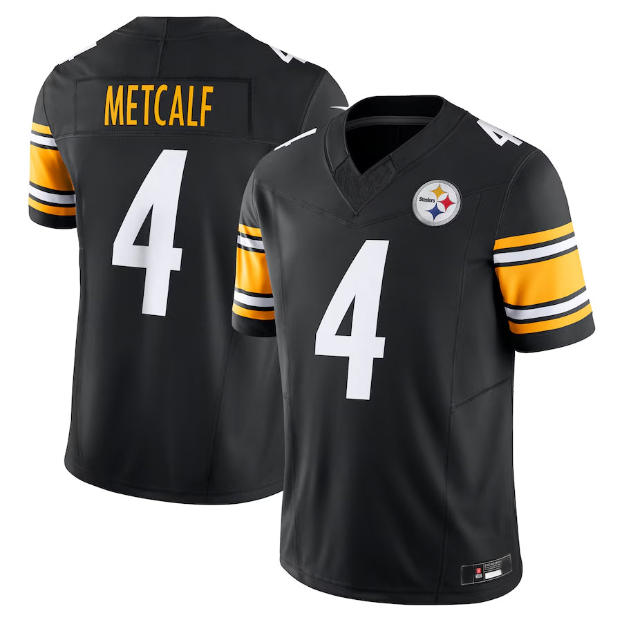 Qdoa P.Steelers #4 DK Metcalf Player Black Team Vapor F.U.S.E. Limited Stitched Jerseys