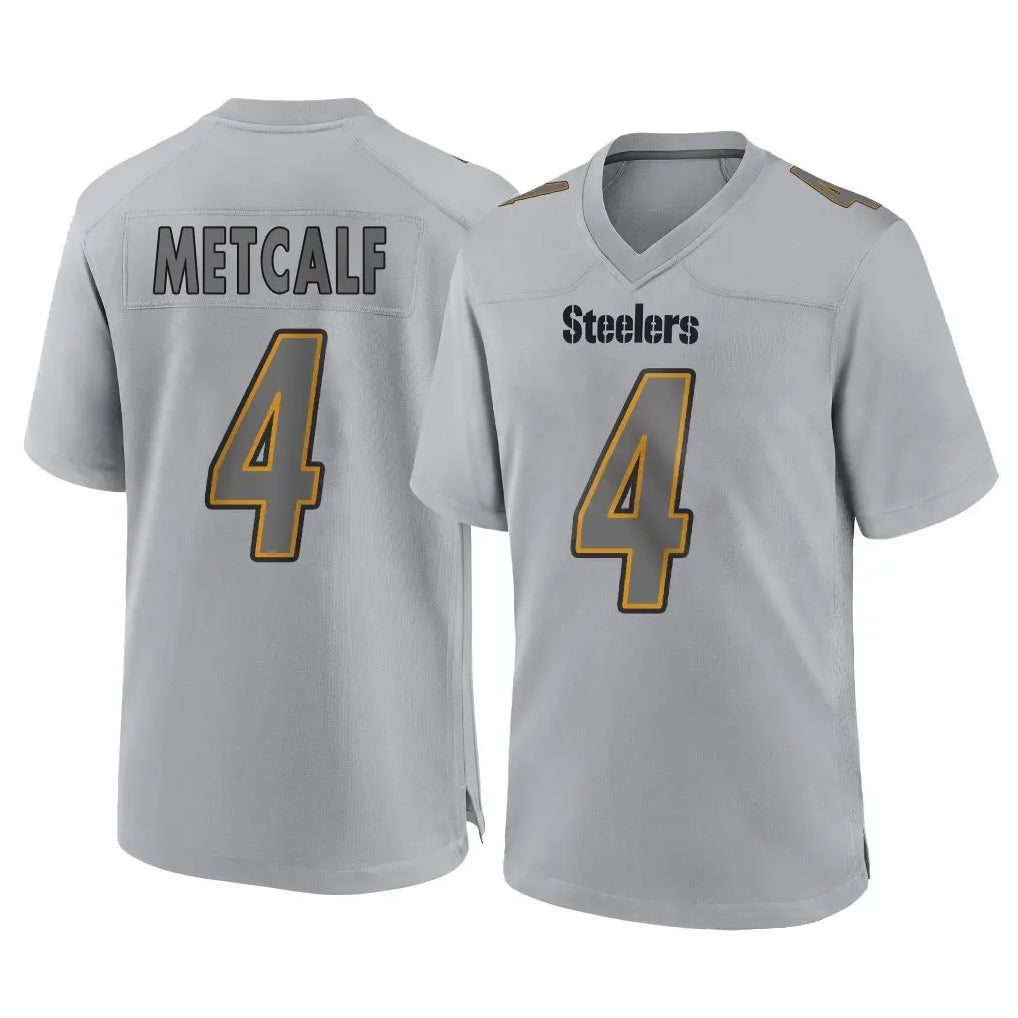 Qdoa P.Steelers #4 DK Metcalf Player Gray Atmosphere Fashion Home Game Stitched Jerseys