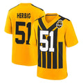 Qdoa P.Steelers #51 Nick Herbig Player Gold Limited 1933 Throwback Home Game Stitched Jerseys