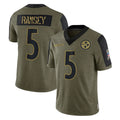 Qdoa P.Steelers #5 Jalen Ramsey Player Olive Salute To Service Limited Game Stitched Jerseys