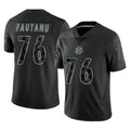 Qdoa P.Steelers #76 Troy Fautanu Player Black Reflective Limited Home Game Stitched Jerseys