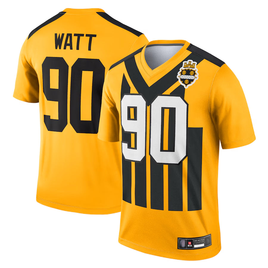 Qdoa P.Steelers #90 T.J. Watt Player Gold Alternate 1933 Throwback Legend Performance Top1 Stitched Jerseys