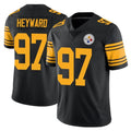 Qdoa P.Steelers #97 Cameron Heyward Player Black Limited Color Rush Home Game Stitched Jerseys